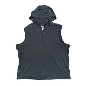 Title Nine Women's Sleeveless Hooded Vest Full Zip Black XL